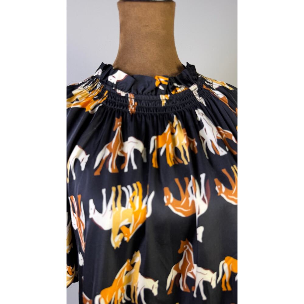 THML Women’s Horse Print Blouse – Size XS $ 70 - Picture 8 of 12